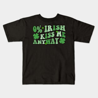 0% Irish Kiss Me Anyway Kids T-Shirt